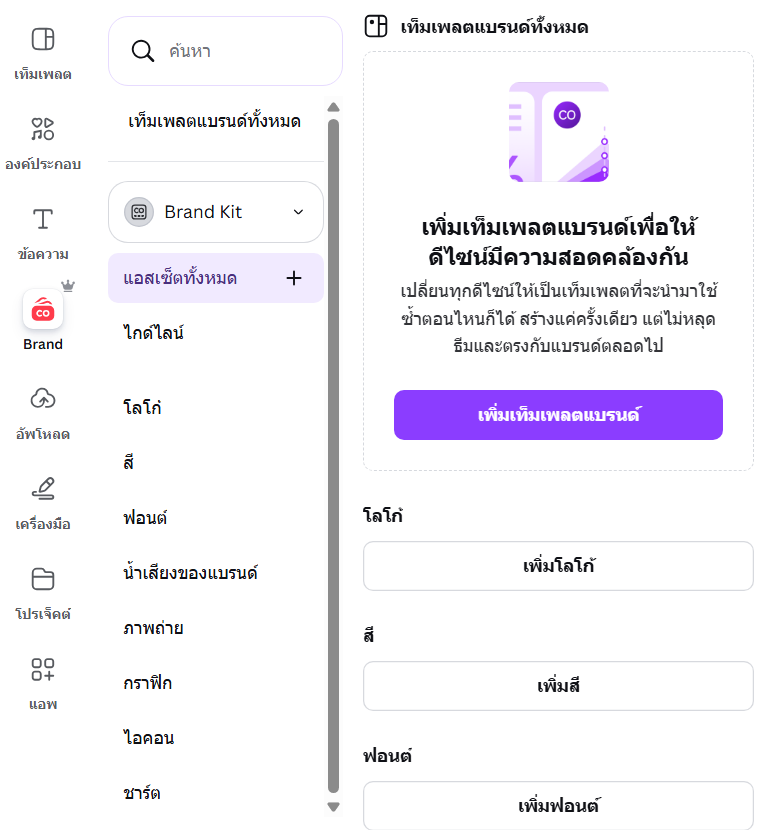 Canva Brand Kit ตัวช่วยเสริม